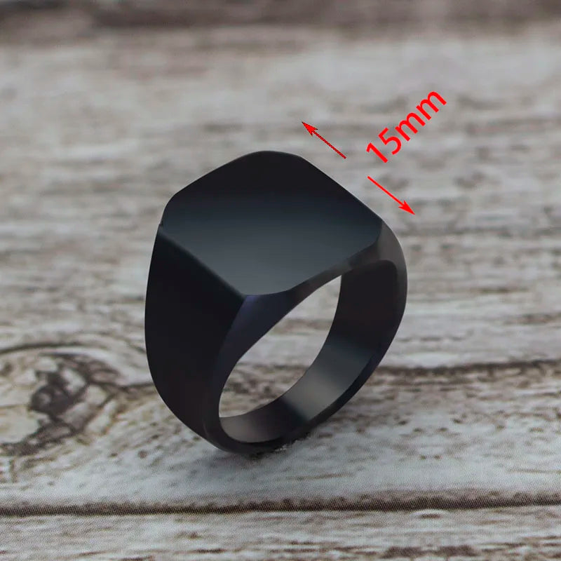 GeoBlack Square Ring