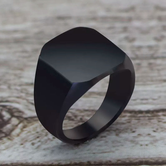 GeoBlack Square Ring