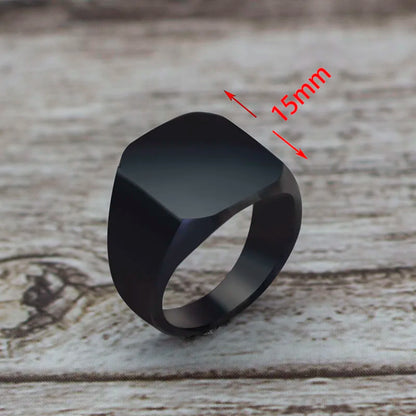 GeoBlack Square Ring